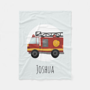Couverture Polaire Garçons Blue Cute Pompier Moteur d'incendie Camion