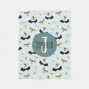 Couverture Polaire Garçons Cute Blue Police Motif voiture