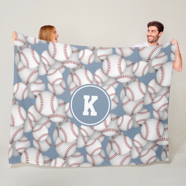 Couverture Polaire garçons filles baseball softball motif monogrammed (En situation)