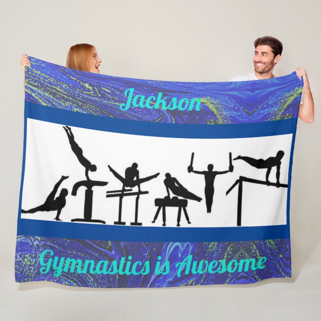 Couverture Polaire Garçons Gymnastique est géniale Blanche polaire (En situation)