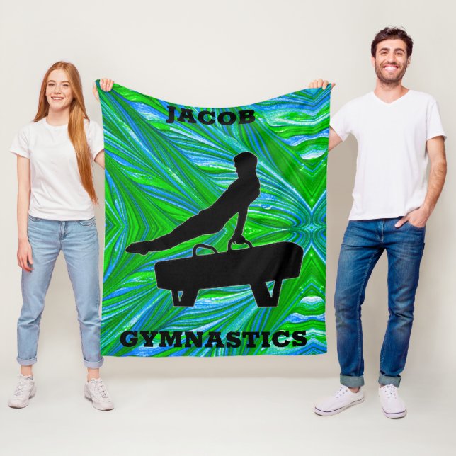 Couverture Polaire Garçons Gymnastique Green Blue Pommel Horse (En situation)