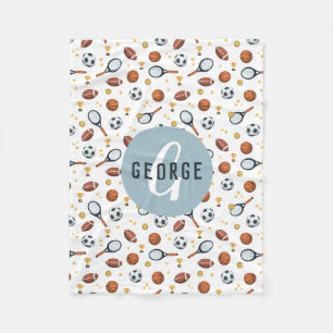 Couverture Polaire Garçons Moderne Blue Football Sports Enfants