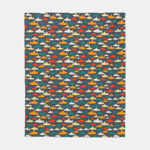 Couverture Polaire Garçons Motif de requin Blanche polaire