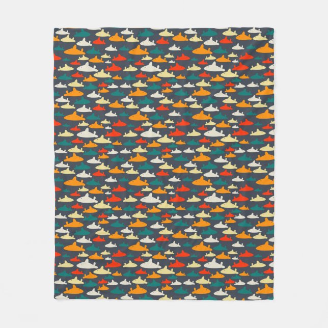Couverture Polaire Garçons Motif de requin Blanche polaire (Devant)