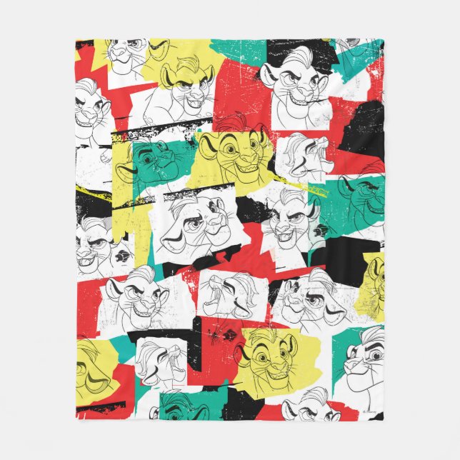 Couverture Polaire Garde de Lion| Motif des expressions Kion (Devant)