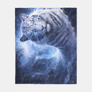 Couverture Polaire Garde du Tigre Blanc au Clair de Lune – Esprit de