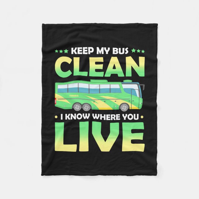 Couverture Polaire Garder mon bus propre (Devant)