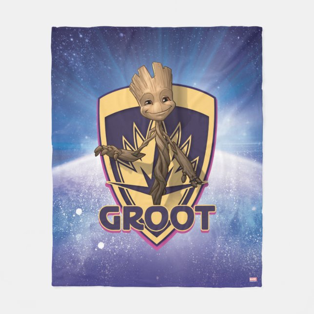 Couverture Polaire Gardiens de la Galaxie | Baby Groot Crest (Devant)