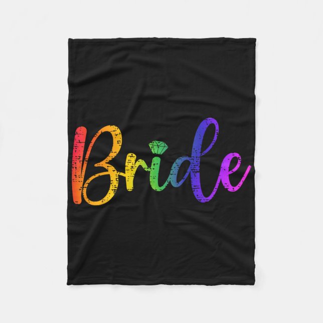 Couverture Polaire Gay Lesbienne Lgbt Mariage Mariée Tee Bachelore (Devant)