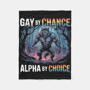 Couverture Polaire Gay par hasard Alpha par choix Funny Alpha Wolf Me