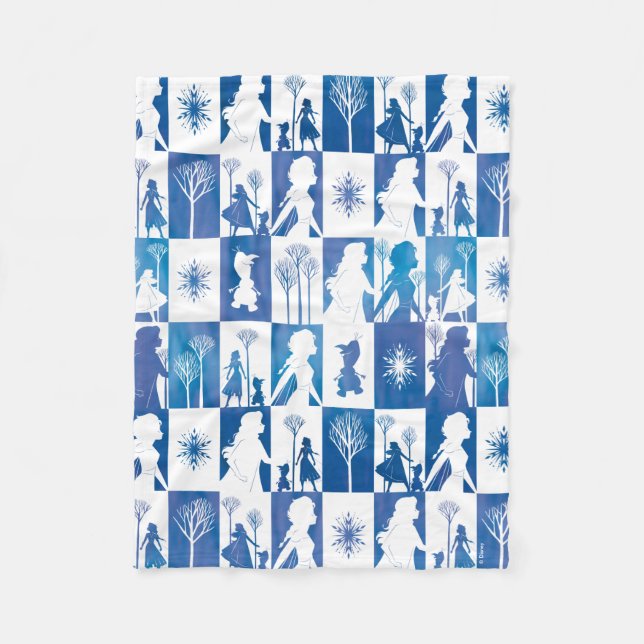 Couverture Polaire Gelée 2 : Anna, Elsa et Olaf Winter Tile Motif (Devant)