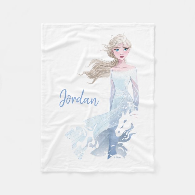 Couverture Polaire Gelée 2 : Illustration de l'aquarelle Elsa (Devant)