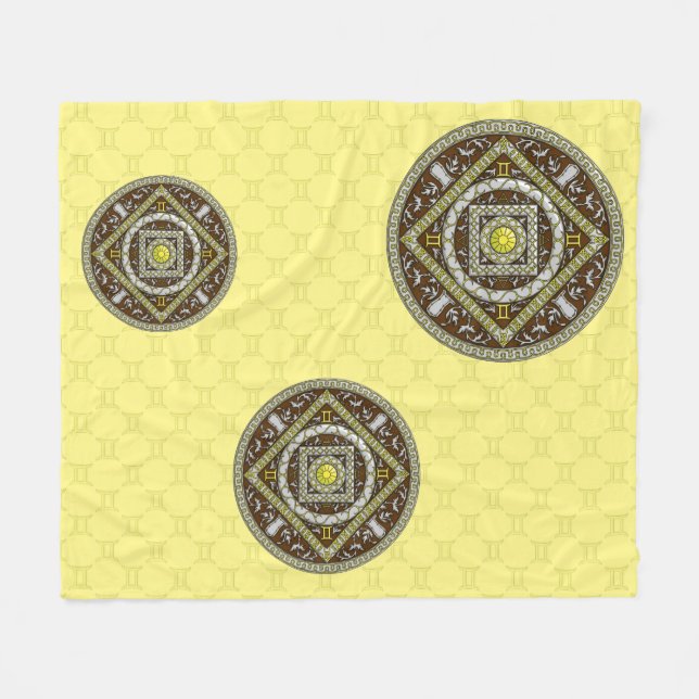 Couverture Polaire Gemini Mandala Fleece Blanche (Devant (Horizontal))
