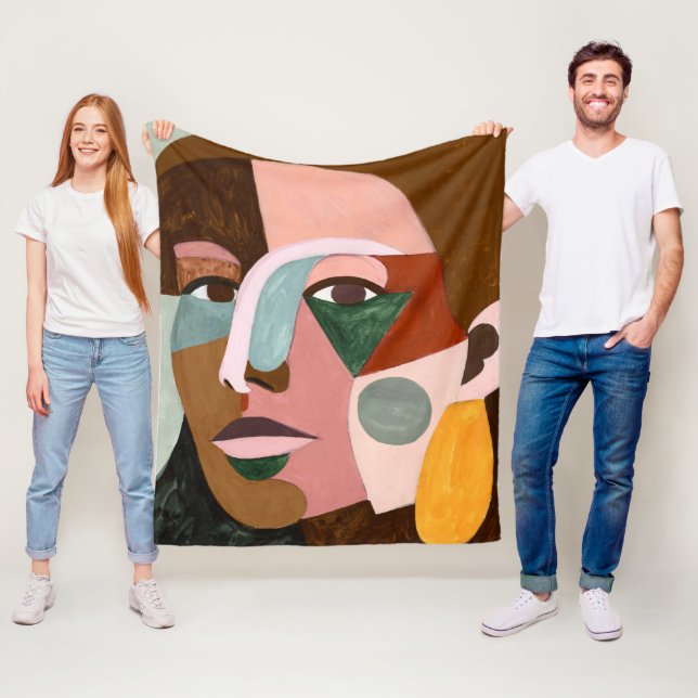Couverture Polaire Geo font face (En situation)