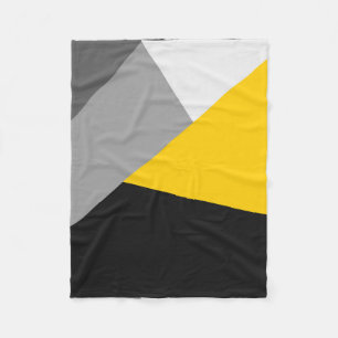 Couverture Polaire Geo jaune et noir gris moderne simple