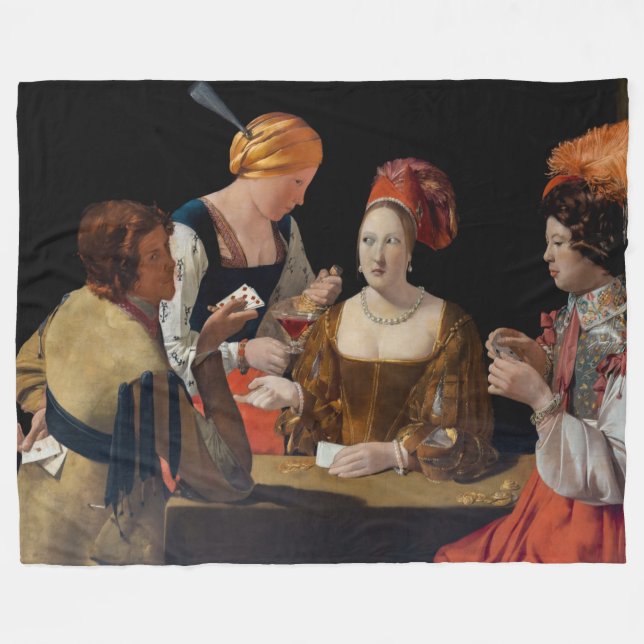 Couverture Polaire Georges de la Tour - Cheat avec l'As des Diamants (Devant (Horizontal))