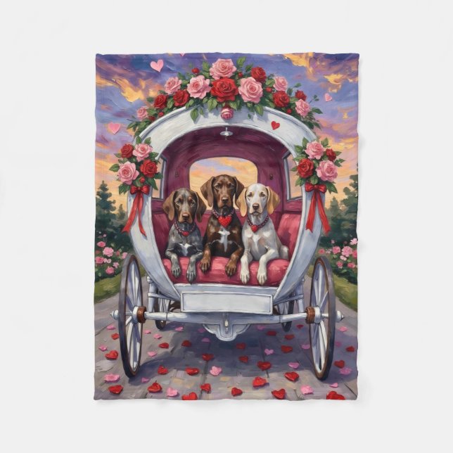 Couverture Polaire German Shorthaired Pointer  Dog Valentine's Day  (Devant)