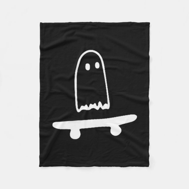 Couverture Polaire Ghost Skateboard Lazy Halloween Costume Funny Skat (Devant)