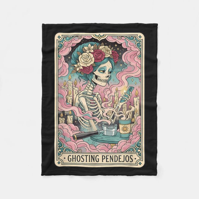 Couverture Polaire Ghosting Pendejos Funny Día De Los Muertos Tarot C (Devant)