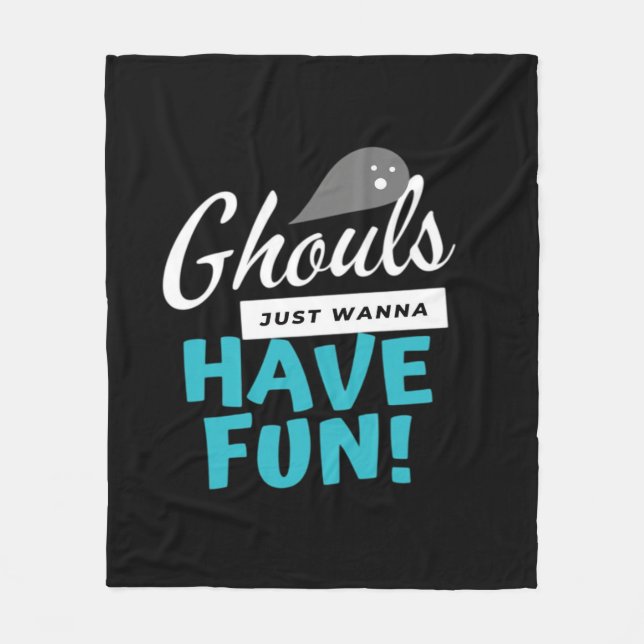 Couverture Polaire Ghouls Veut Juste Avoir Des Vibes Basiques Amusant (Devant)