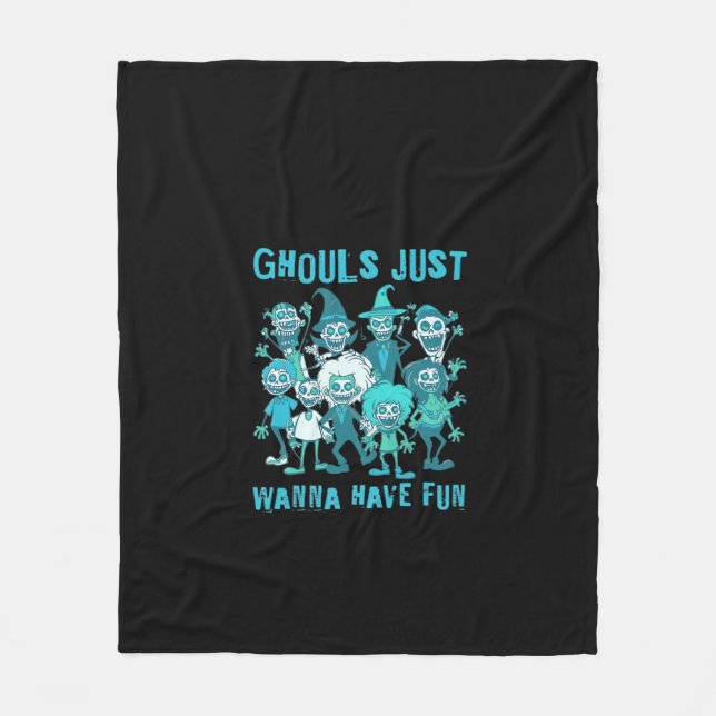 Couverture Polaire Ghouls veut juste s'amuser - Design Éffrayant Grap (Devant)