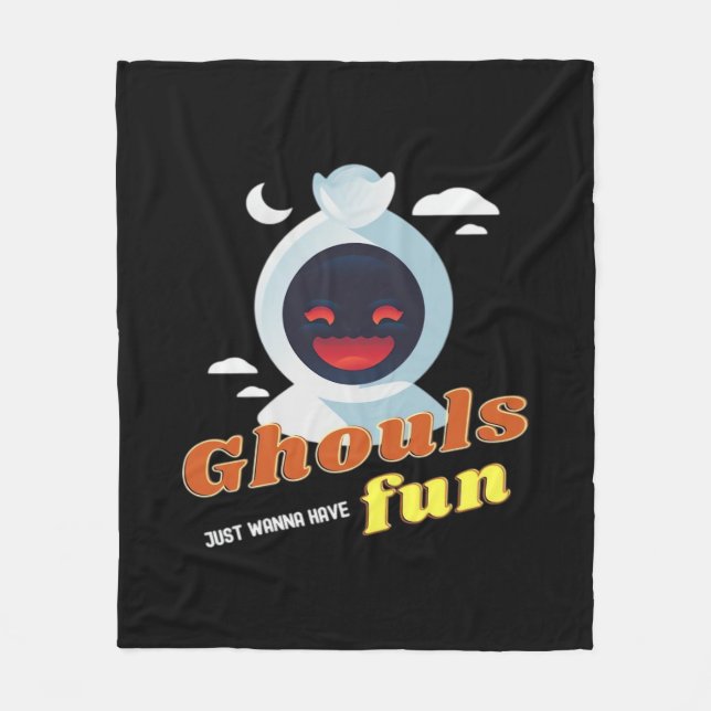 Couverture Polaire Ghouls veut juste s'amuser Halloween & Citation (Devant)