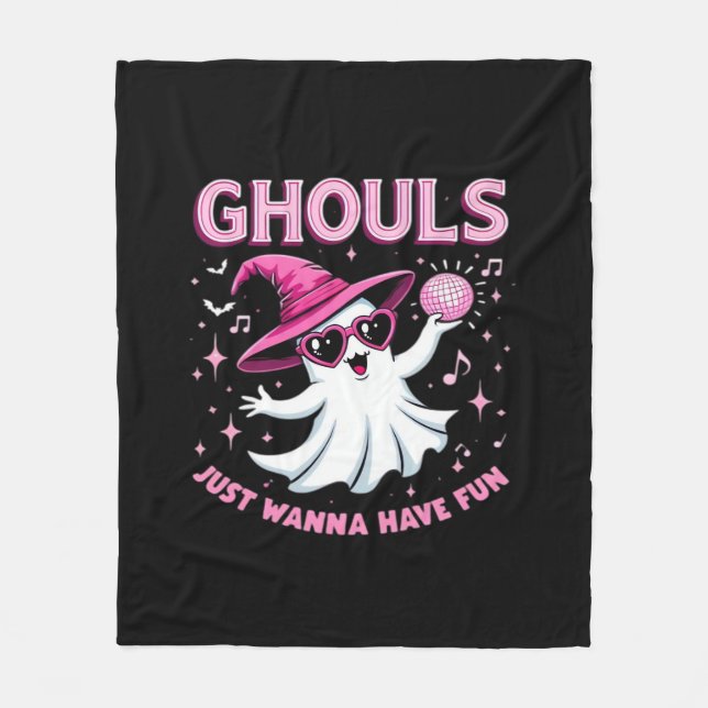 Couverture Polaire Ghouls veut juste s'amuser Halloween Éffrayant - a (Devant)