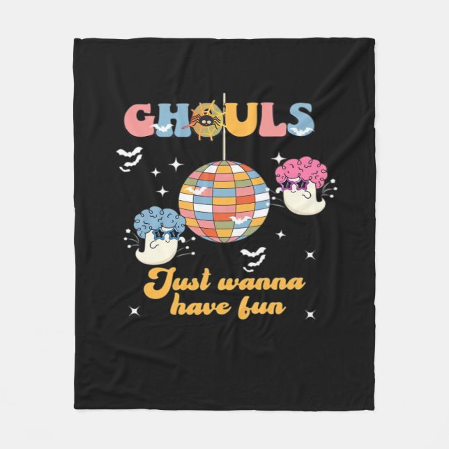 Couverture Polaire Ghouls veut juste s'amuser Retro Halloween Super (Devant)