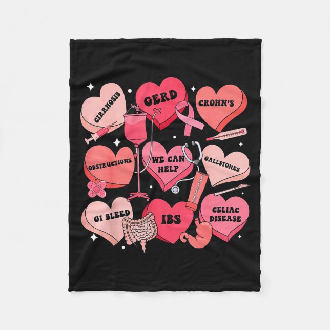 Couverture Polaire Gi Nurse Valentine Hearts Candy Gastroenterology E (Devant)