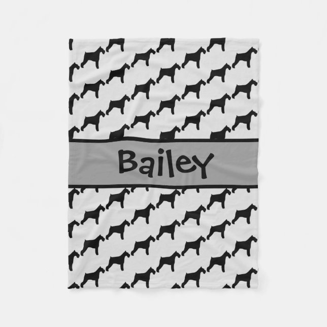Couverture Polaire Giant Schnauzer Chien Silhouette PERSONNALISÉ (Devant)