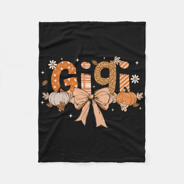 Couverture Polaire Gigi Pumpkin Fall Coquette Bow Thanksgiving Mom Wo (Devant)