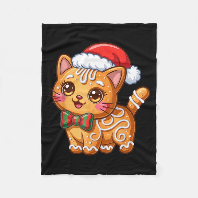 Couverture Polaire Gingerbread Cat Christmas Cat Lover Xmas  (Devant)