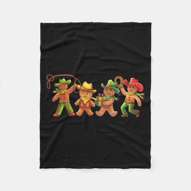 Couverture Polaire Gingerbread Cowboy Christmas Cookie Baker Western  (Devant)