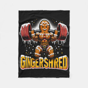Couverture Polaire Gingerbread drôle de musculation de Noël Gingershr