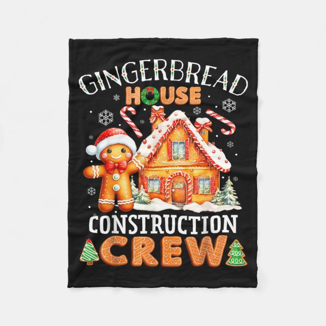 Couverture Polaire Gingerbread House Construction Crew Decorating Bak (Devant)