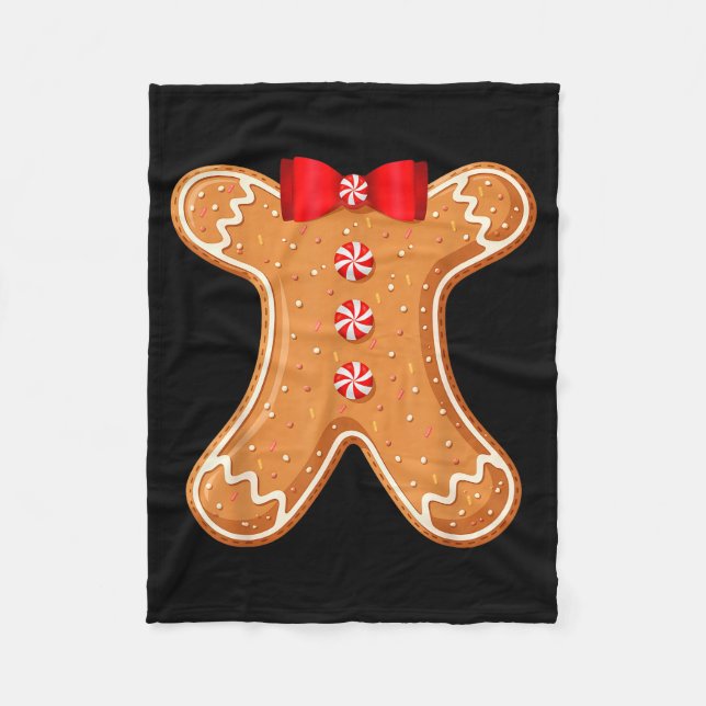 Couverture Polaire Gingerbread Man Cookie Costume Adult Kids Men Wome (Devant)