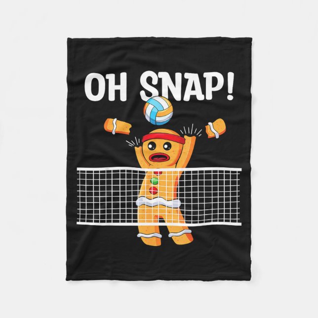Couverture Polaire Gingerbread Man Oh Snap Christmas Volleyball Playe (Devant)