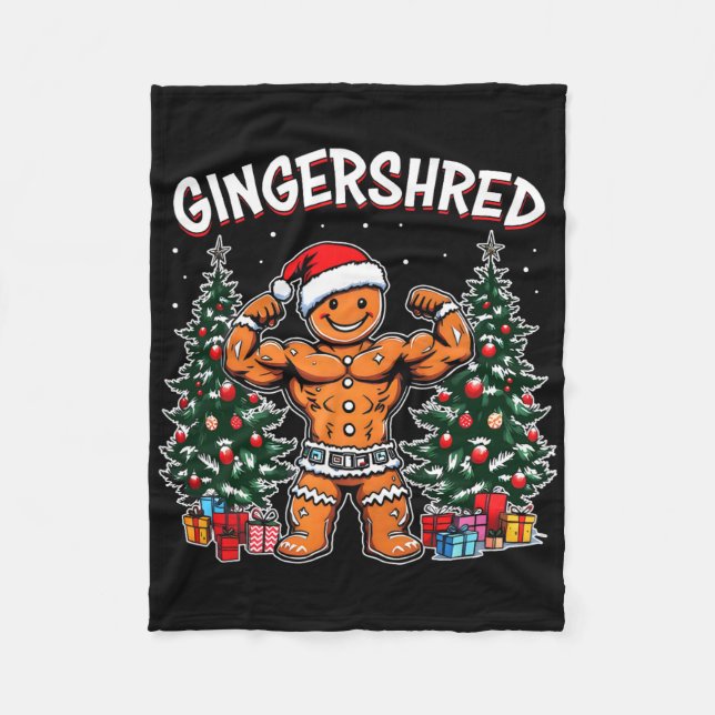 Couverture Polaire Gingersher Funny Gingerbread Homme Gym Bodybuildin (Devant)