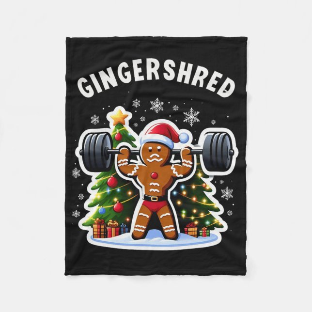 Couverture Polaire Gingersher Funny Gingerbread Homme Gym Bodybuildin (Devant)