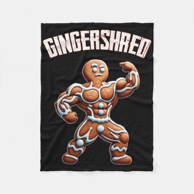 Couverture Polaire Gingersher Funny Gingerbread Homme Gym Bodybuildin (Devant)