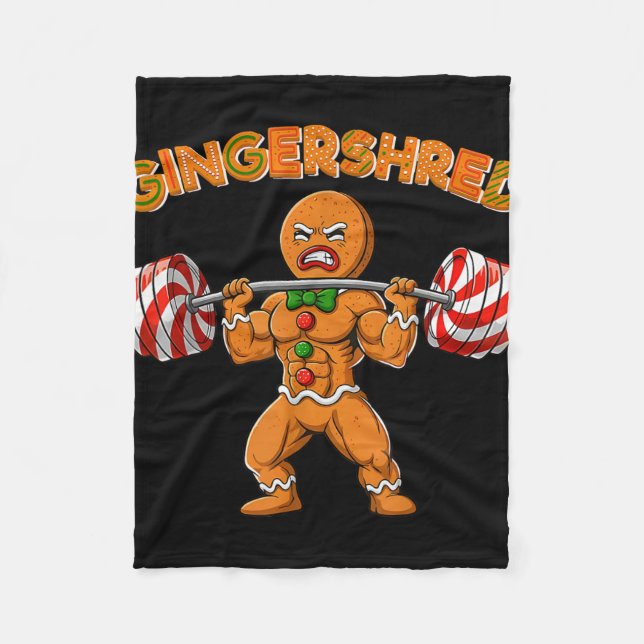 Couverture Polaire Gingershred Bodybuilder Funny Gingerbread Man Weig (Devant)