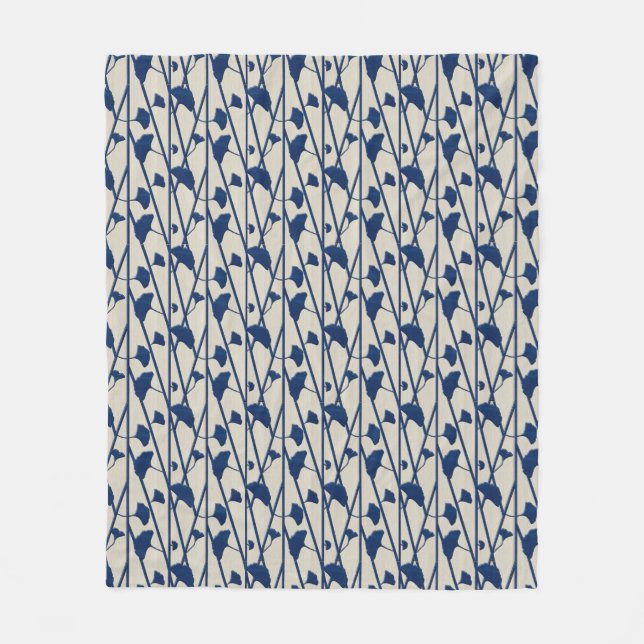 Couverture Polaire ginkgo bleu (Devant)