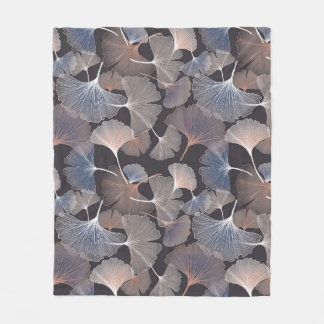 Couverture Polaire Ginkgo feuilles : élégant motif naturel.