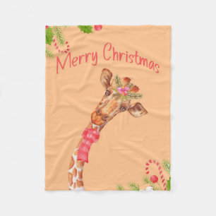 Couverture Polaire Giraffe Lover Giraffes Africa Merry Christmas