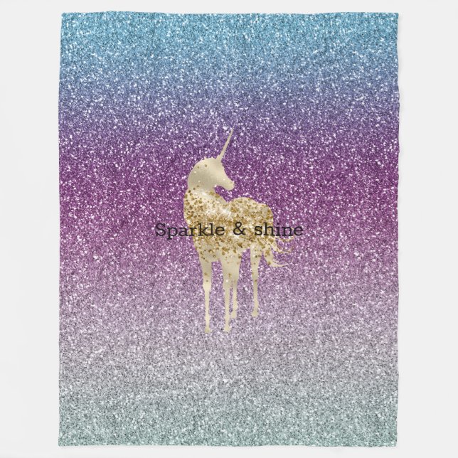 Couverture Polaire Girl Aqua Purple Mint Parties scintillant rose omb (Devant)