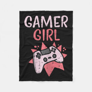 Couverture Polaire Girl Pink Game Controller Cute Video Gaming Femmes