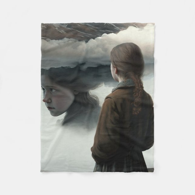 Couverture Polaire Girl with clouds (Devant)
