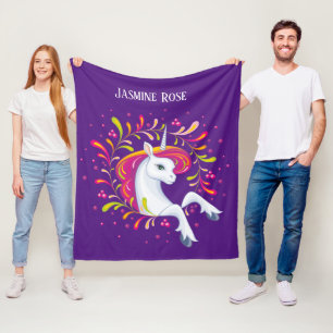 Couverture Polaire girls imaginaire unicorn nom d'ajout