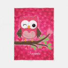 Girly mignon de hibou de roses indien personnalisé