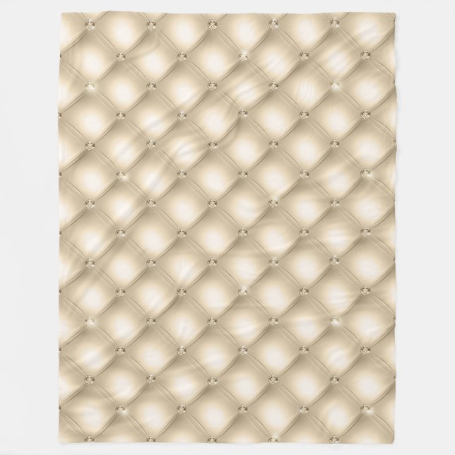 Couverture Polaire Glam Cream Champagne Diamond Glitz Mariage (Devant)